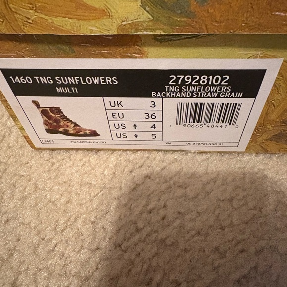 Doc MartensxNational Gallery Van Gogh Sunflower Print Boots Women’s Size 5 - Picture 12 of 12